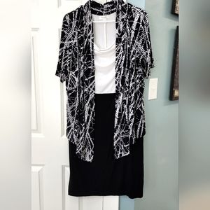 Dress black and white short sleeve from Dress Barn size 16